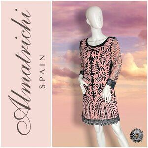 Almatrichi from Spain Embroidered with Lace Cocktail Dress size EU 38 / US 8